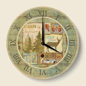 Lodge Collage Rustic Country Kitchen Wall Clock by Artworks Home Accents
