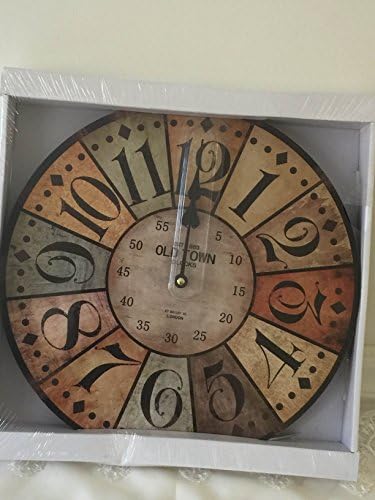 Decorative Wooden Wall Clock 13 Inch Round Shabby Chic French Decor Roman Numerals