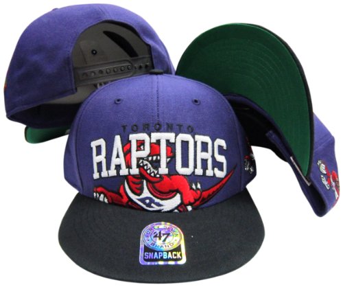 Toronto Raptors Purple/Black Big Logo Snapback Adjustable Plastic Snap Back H...