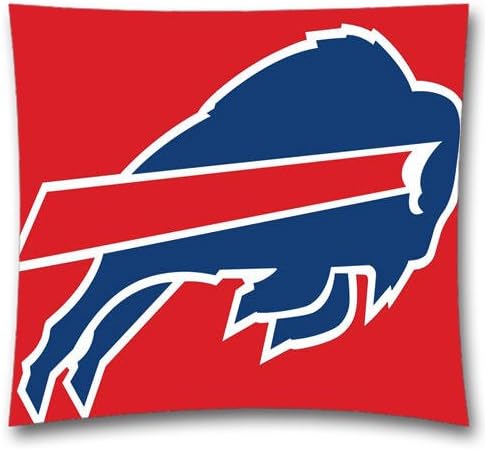 AM Personalized NFL Buffalo Bills Teams Cotton Square Decorative Throw Pillow Covers for Couch Sofa and Bed 18x18 Inch (45x45 cm) Footbal Theme 266