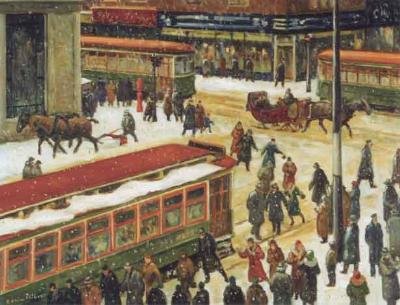 Magasinage de Nol by Adrien Hebert. CANVAS ROLLED. 24.00 inches width by 19.00 inches height. Highest Quality Art Poster Print