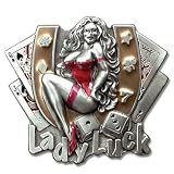 Sexy Lady Luck Pewter Belt Buckle