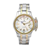 Bulova Mens 65B105 Accutron Two-Tone Elapsed Time White Dial Watch