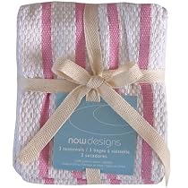 Basketweave Teatowel Set - Girlie Pink