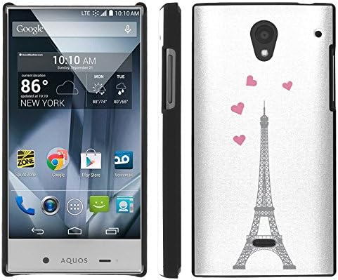 Sharp AQUOS Crystal 306SH Eiffel Tower Hearts Snap On Protect Artistry Design Case by Mobiflare