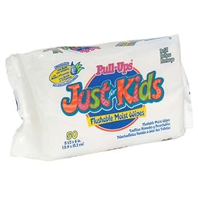 Pull-Ups Just for Kids, Flushable Moist Wipes, Refill - 50 ea
