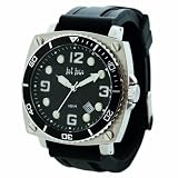 Image of Fat Face Mens black dial black silicon strap watch