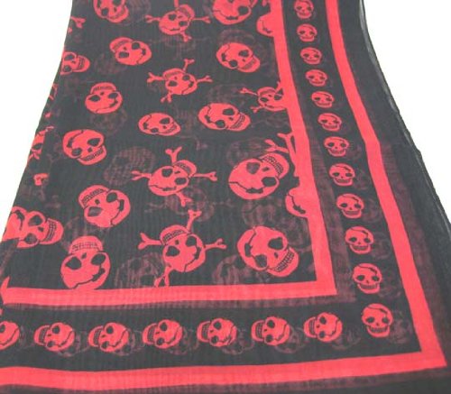 Skull & Crossbones Scarf Head / Neck Wrap Asst Colors