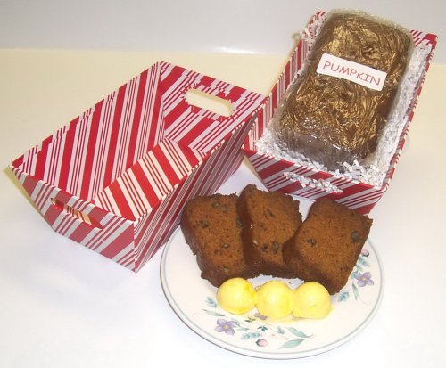 Scott's Cakes Pumpkin Bread in a Candy Stripe Tray by Scott's Cakes