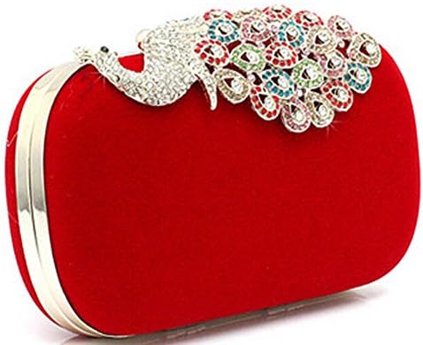 Only You New Boutique Evening Bag / Hand Bag Peacock Style / Fashion Clutch / Bridal Handbag / Advanced Cosmetic -03316-78 (red)