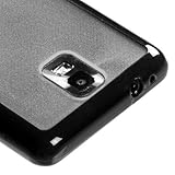 Clear/ Solid Black Gummy Hard Protector Cover Case For Samsung Infuse 4G I9 ....