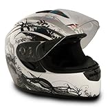 VCAN V136 Full-Face Helmet (Silver, X-Large)