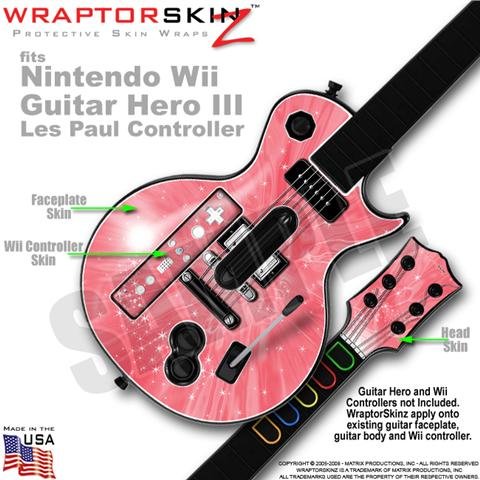 Stardust Pink Skin by WraptorSkinz TM fits Nintendo Wii Guitar Hero III (3) Les Paul Controller (GUITAR NOT INCLUDED)
