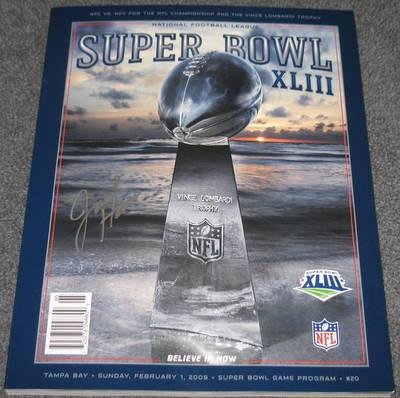 Jack Ham Signed Super Bowl 43 Program Steelers Ollie's Private Signing - Autographed NFL Magazines