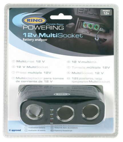 Childrens Toyshop  Electronics : Ring Car Cigarette Lighter Socket Splitter-3 Way-12V with Battery Analyser.