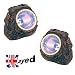 UKayed Solar Powered Blue LED Garden Rock Lights - Pack of 2
