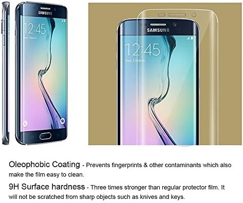 2 x Flexible Screen Protectors for Samsung Galaxy S6, Full Screen Coverage from Edge to Edge,High Quality with 99% HD Clarity from Japanese Material, Accurate and Responsive Touchscreen, Easy Installation/Removable--PC Castle (TM)