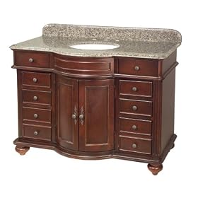 Westport Bay 5300-4800-1005 48-Inch Vanity with Leopard Green Granite Top, Cherry by Westport Bay