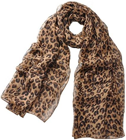 Kav6s Premium Soft Chiffon Scarf - Leopard Animal Print
