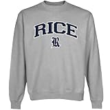 NCAA Rice Owls Logo Arch Applique Crew Neck Fleece Sweatshirt - Ash