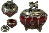 Chinese Foo Dog Red Incense Burner