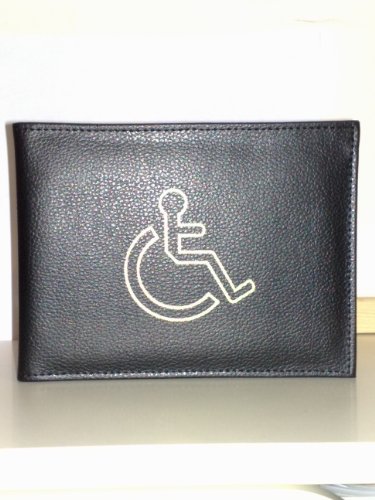 BLACK LEATHER DISABLED BADGE HOLDER