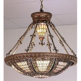 26 Inch W Fleur-De-Lis Inverted Pendant Ceiling Fixture by Meyda