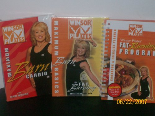 Winsor Pilates 2 DVD Set - 3 Great Workouts: MAXIMUM BURN BASICS, FAT BURNING & MAXIMUM BURN CARDIO Workouts + BONUS Cookbook with Meal Plan & Exercise Planner Inside