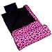 Wildkin Kids Sleeping Bags for Boys and Girls, Perfect Size for Parties, Camping, and Overnight Travel, Cotton Blend Materials Sleeping Bag, Measures 66 x 30 x 1.5 Inches, BPA-free (Pink Leopard)