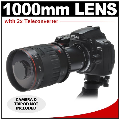 Vivitar 500mm f/8.0 Series 1 Multi-Coated Mirror Lens with 2x Teleconverter (=1000mm) for Nikon D40, D60, D90, D200, D300, D300s, D3, D3s, D3x, D700, D3000 & D5000 Digital SLR Cameras
