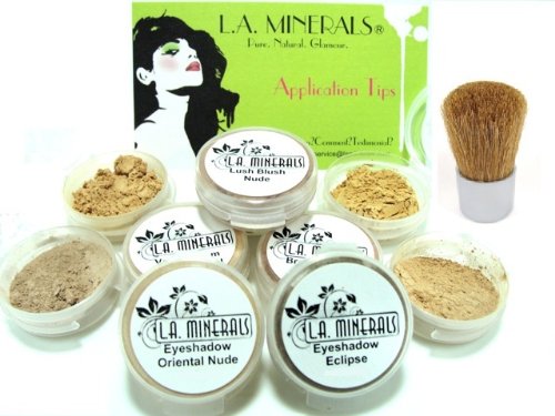 11 Piece Mineral Makeup Kit -Trial Size - Medium - Hollywood Formula - by L.A. Minerals