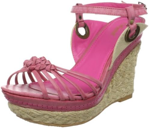 Wanted Shoes Women's Notti Wedge Sandal,Pink,8.5 M US
