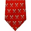 Lacrosse Crossed Sticks Tie Red - 100% Silk