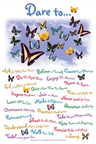 Empire 534521 Motivational - Dare to .. Trau dich .. Schmetterlinge Spr&uuml;che Maxi-Poster - Gr&ouml;sse 61 x 91.5 cm