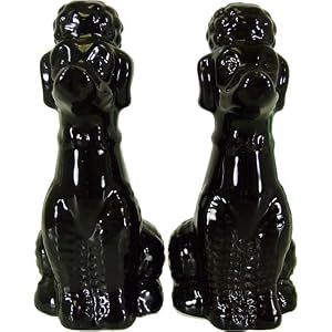 French Poodle Salt and Pepper Shakers- Black by Abbott
