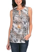 Never Paris Top Mona (Taupe / Negro)