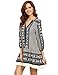 Floerns Women's Boho V Neck Vintage Print Dress Black XXL