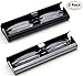 Newbee Fashion-Portable Compact Reading Glasses in Aluminum Case Metal Rectangle Rimless Reading Glasses Super Lightweight Reader Slim Design Comfort Fit for Men&Women 2 PACKBLACK & GUNMETAL+1.00