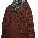 Curling leaves Sarong Brown on black