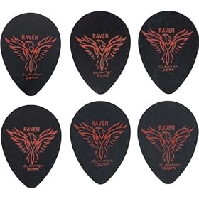 Clayton Black Raven Small Teardrop Guitar Picks, .38MM 1 Dozen by 