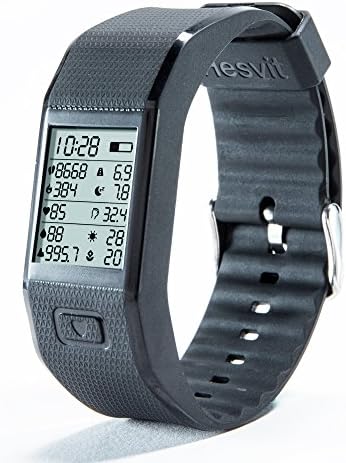 Hesvit® Heart Rate Fitness Activity Tracker Wristband, Bluetooth 4.0 Intelligent Fitness Wristband with Wrist Humidity and Temperature, Barometric pressure (Black)
