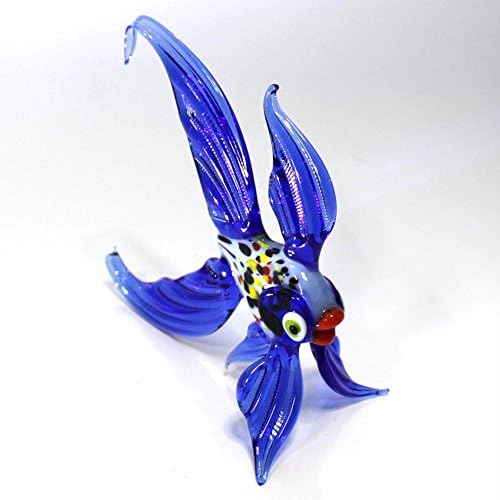 Big Glass Figurine "Blue Fish" Russian Handmade