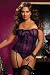 Walk On The Wild Side Bustier And Thong (Packaged) (Purple;Plus Size)