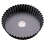 Paderno World Cuisine 9.5-Inch Fluted Non-Stick Deep Tart Mold with Removable Bottom