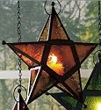 Etched Glass Star Candleholders -GOLD- with Flameless, Smokeless, Flickering Tealight