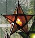 Etched Glass Star Candleholders -GOLD- with Flameless, Smokeless, Flickering Tealight