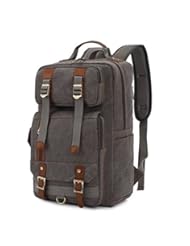 Apparel: BLUBOON Rucksack Vintage Backpacks Canvas School Unisex Bags with Large Capacity for Outdoor/Hiking/College (Grey) - BLUBOON