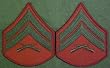 Green on Red USMC Chevrons - Corporal - Male