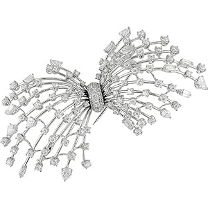 18k White Gold 8 1 2ct TDW Diamond Brooch by