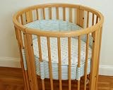 Gustav Maxwell 302-1300 Stokke 3 pc Bassinet Aqua Blue Stripe Set